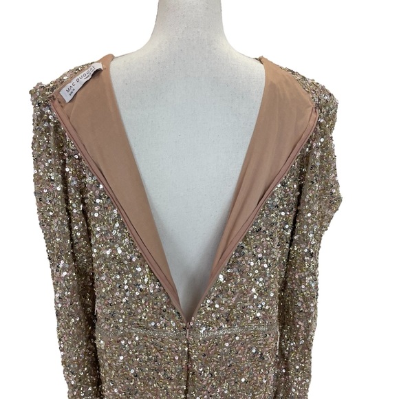 NWT Mac Duggal Sequined Dress 18 Gold - Picture 6 of 16